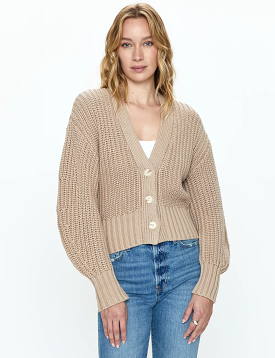 Mallory Button Cardigan, Sable