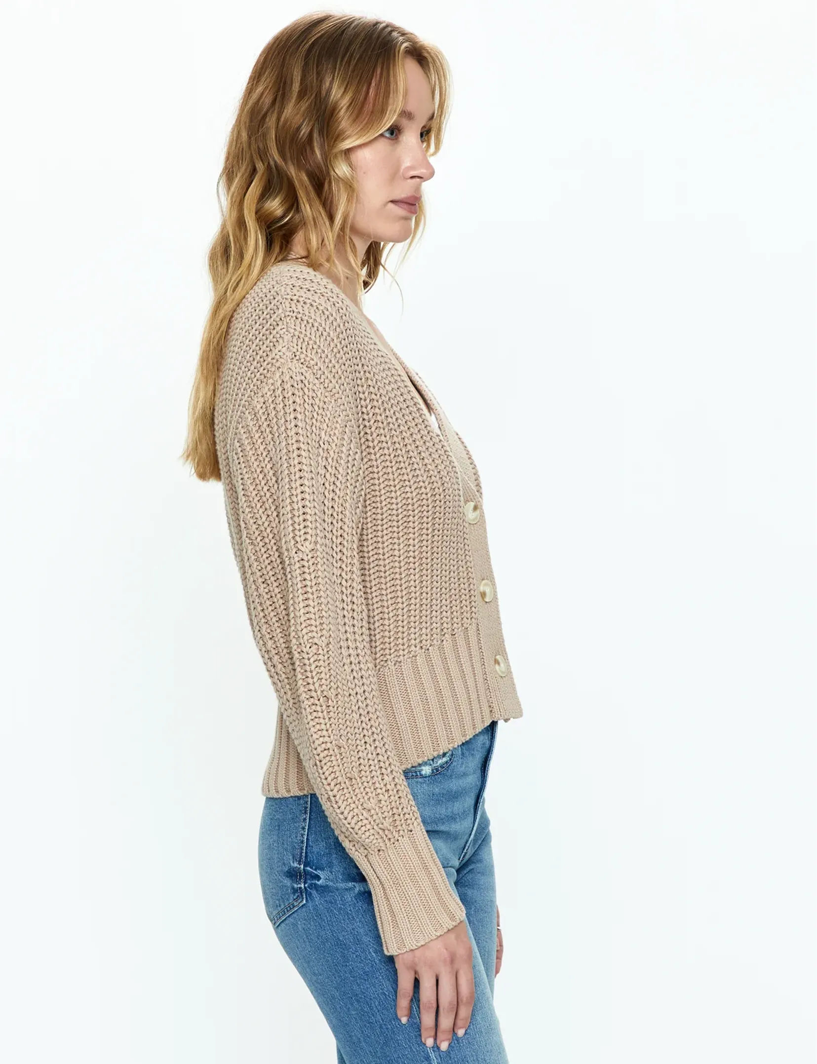 Mallory Button Cardigan, Sable