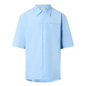 MARNI Logo Embroidered Casual Shirt - Blue