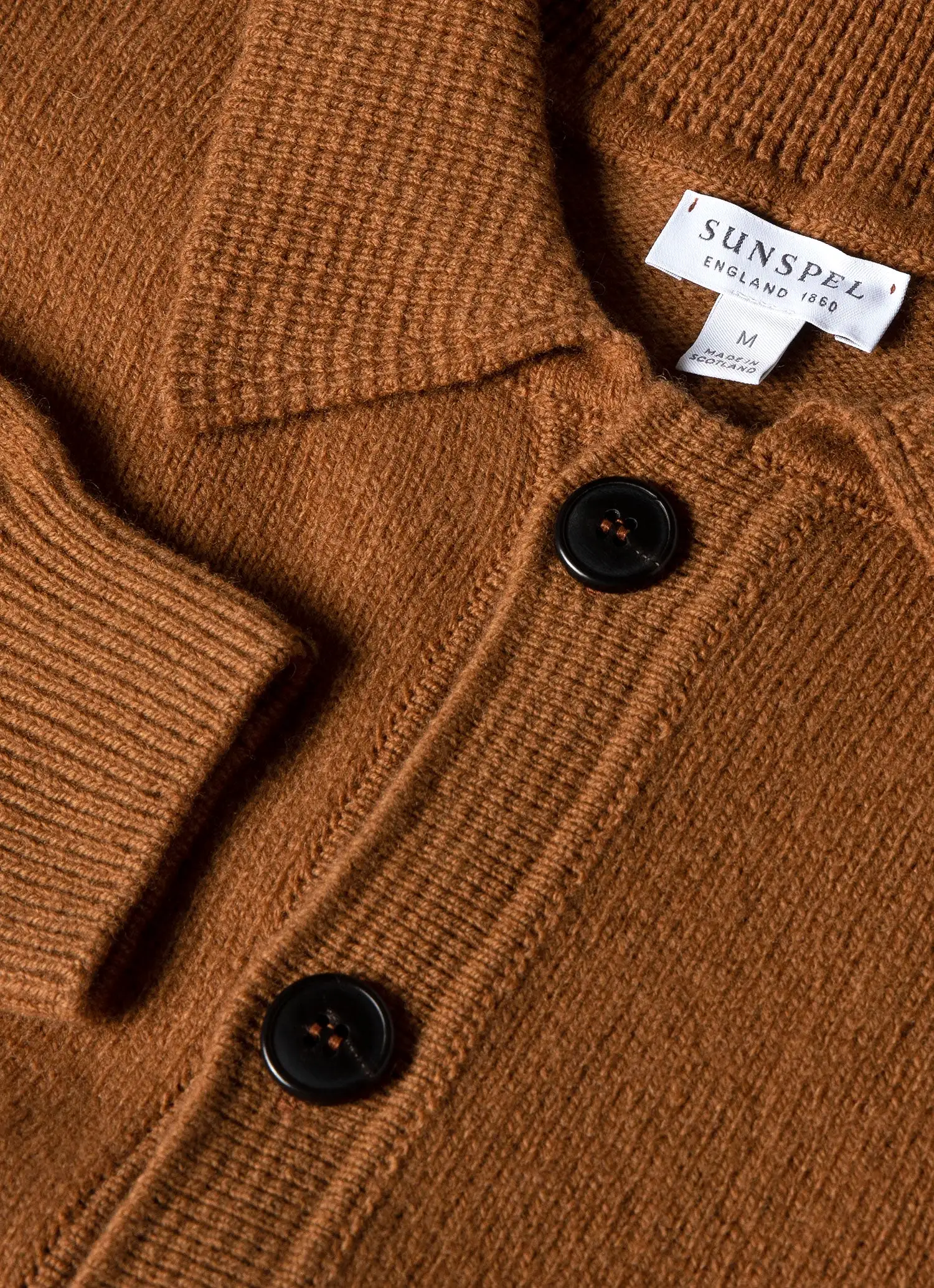 Men's Lambswool Jacket in Dark Camel