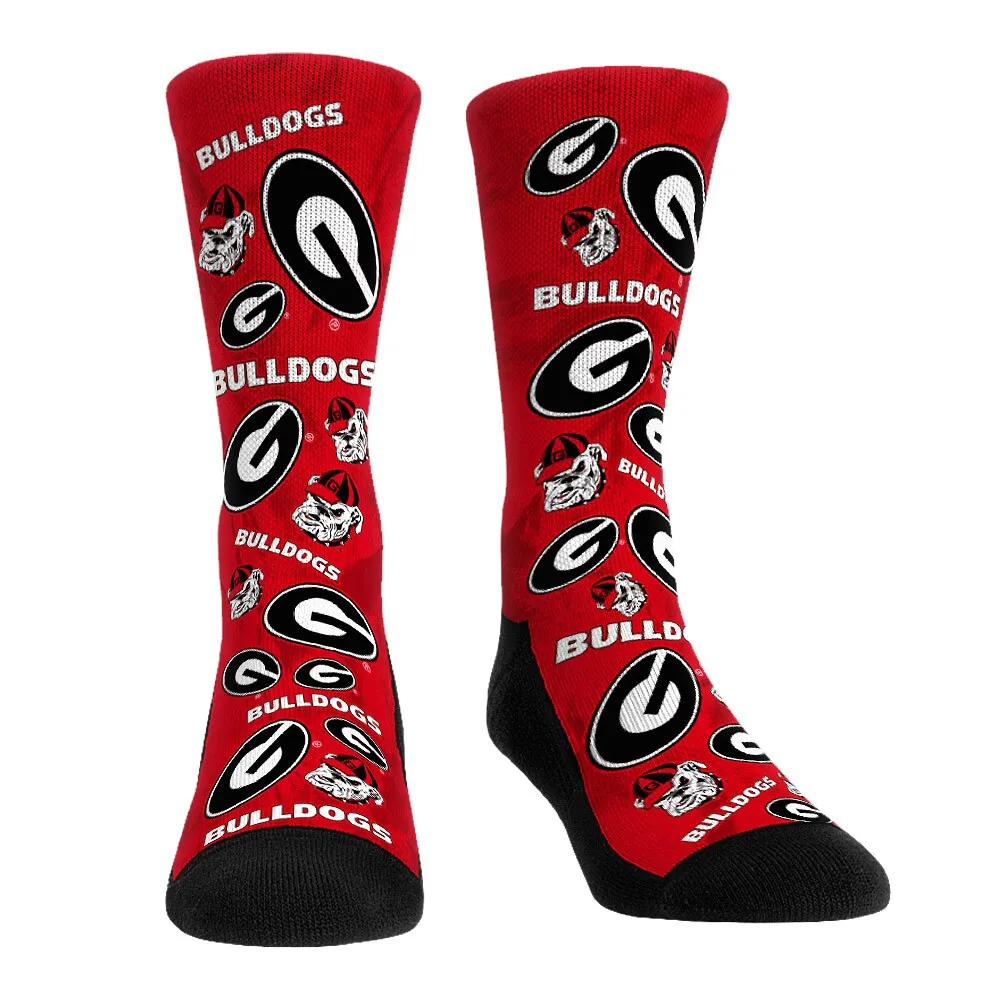 Men's Rock Em Socks  Georgia Bulldogs All-Over Underwear and Crew Socks Combo Pack