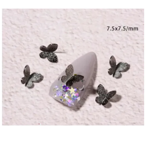 Metal Butterfly Nail Rhinestone Charms /2 pcs