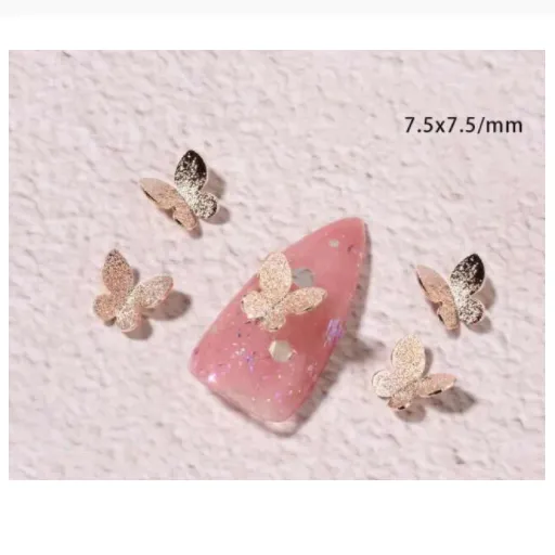 Metal Butterfly Nail Rhinestone Charms /2 pcs