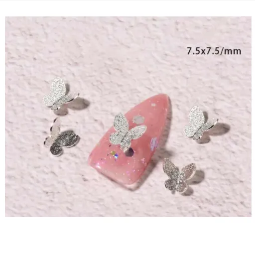 Metal Butterfly Nail Rhinestone Charms /2 pcs