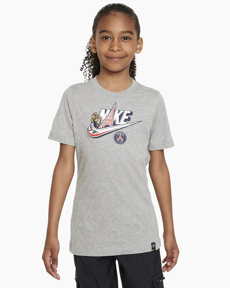 NIKE JUNIOR PARIS SAINT-GERMAIN GREY TEE