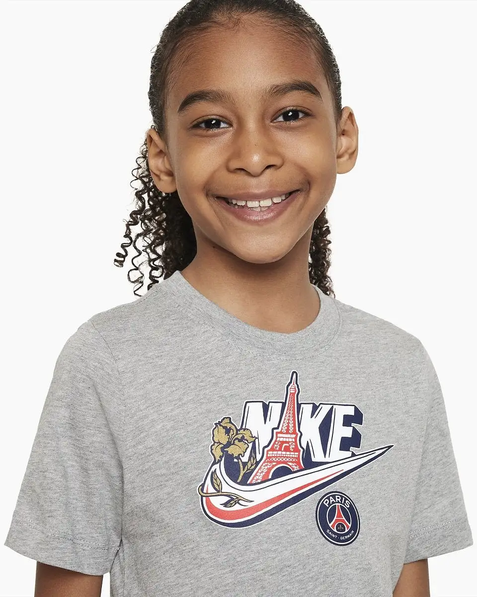 NIKE JUNIOR PARIS SAINT-GERMAIN GREY TEE