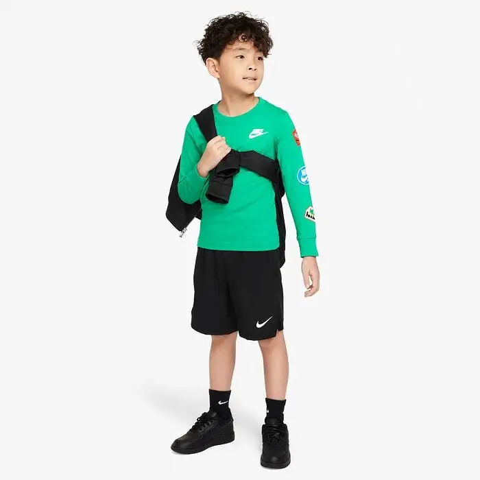 NIKE JUNIOR RETRO LONG SLEEVE GREEN TEE