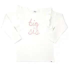 oh baby! big sis Pink Eyelash Millie Long Sleeve Tee - Cream