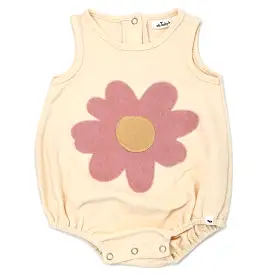 oh baby! Cotton Terry Bubble - Blush Daisy Terry Applique - Vanilla