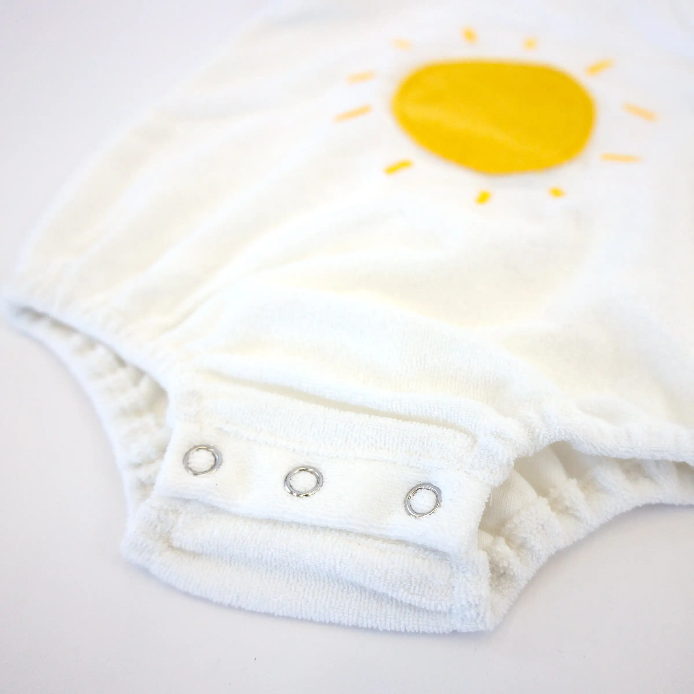 oh baby! Cotton Terry Bubble - Golden Sun Terry Applique - Snow