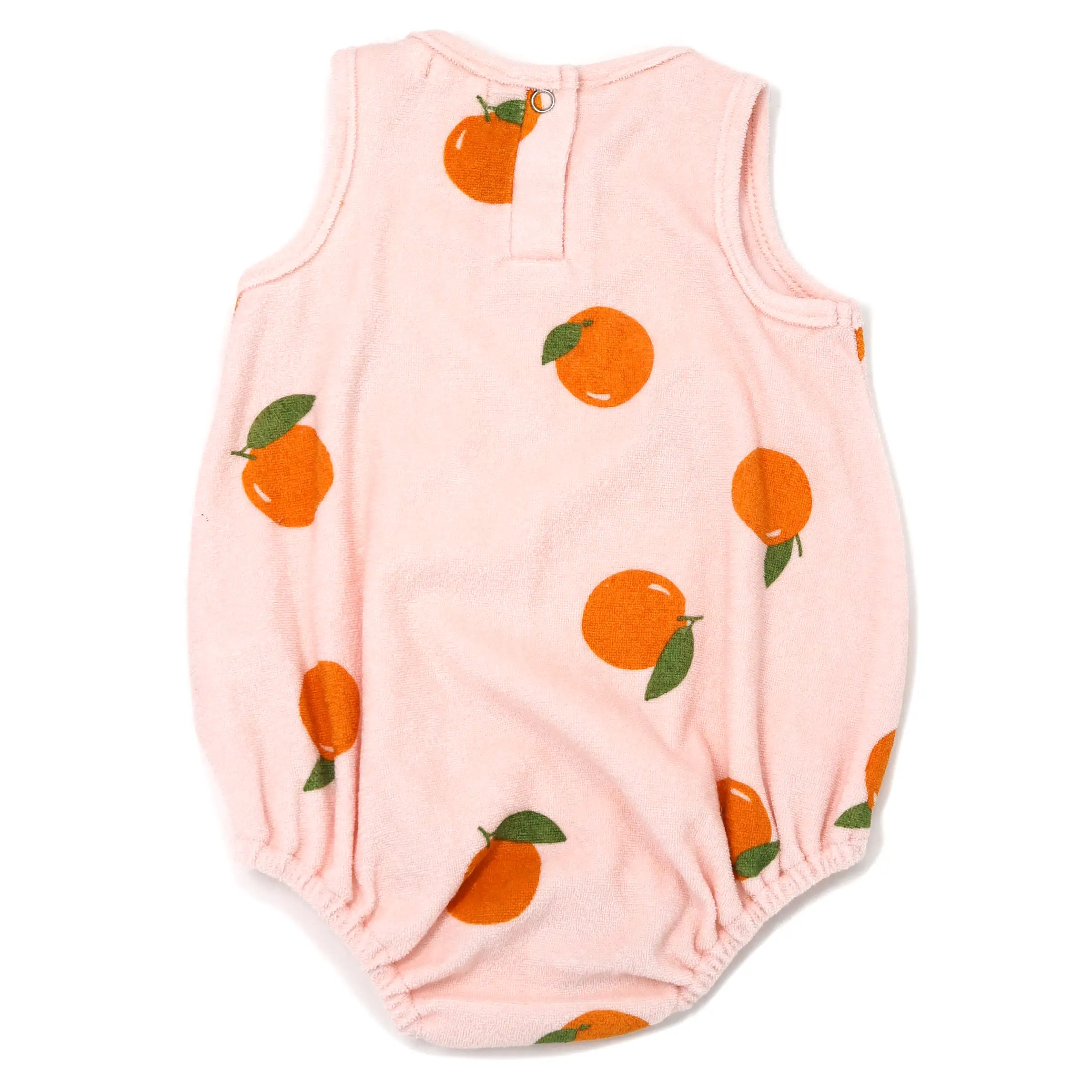 oh baby! Cotton Terry Bubble - Oranges Print - Pale Pink