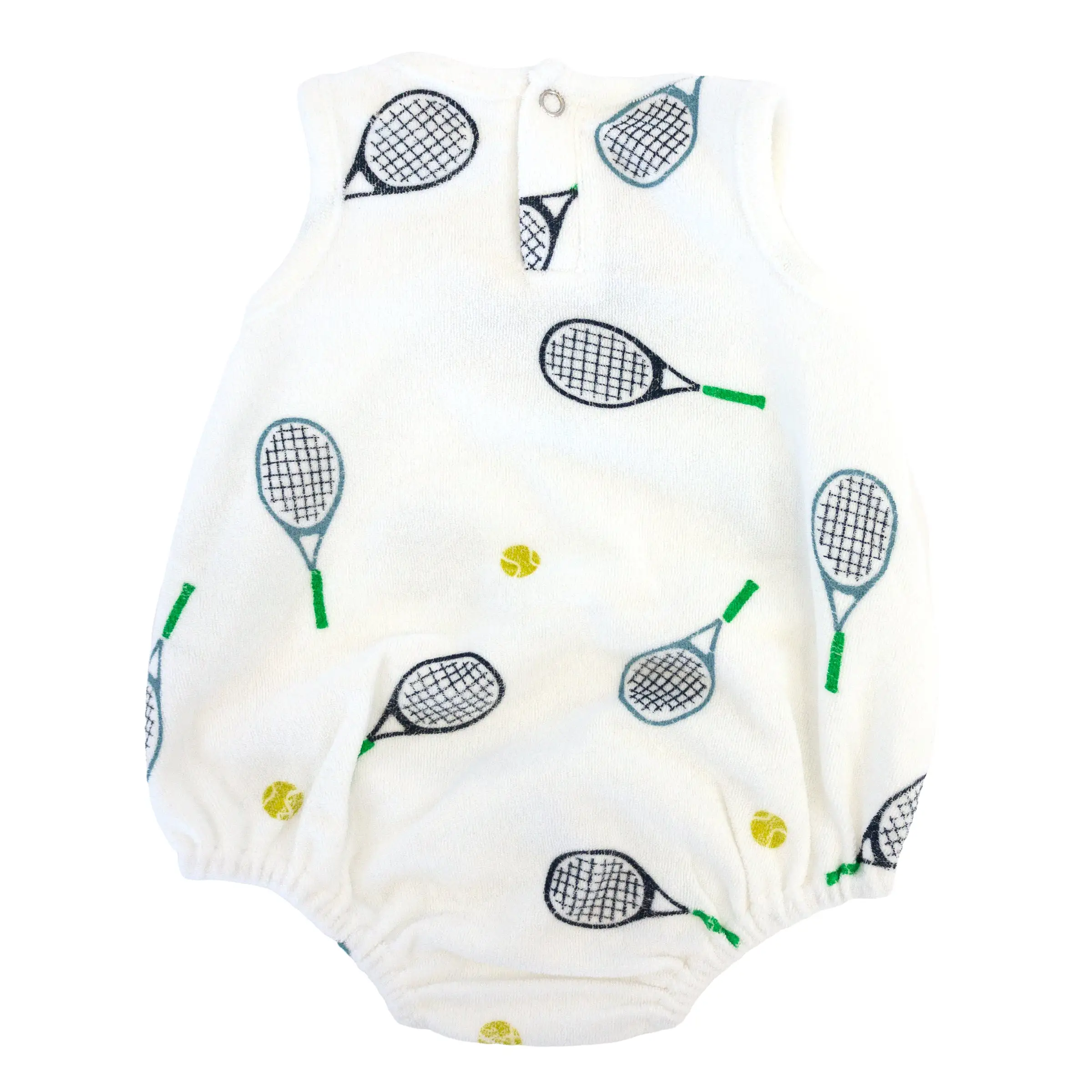 oh baby! Cotton Terry Bubble - Tennis Print - Snow