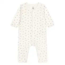 Petit Bateau Baby Long Sleeve Star Print Romper - White Green