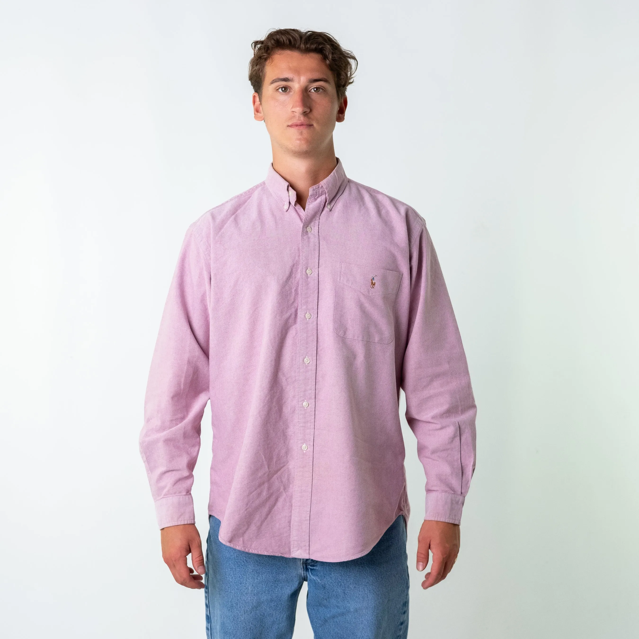 Pink 90s Polo Ralph Lauren Longsleeve Casual Shirt (L)