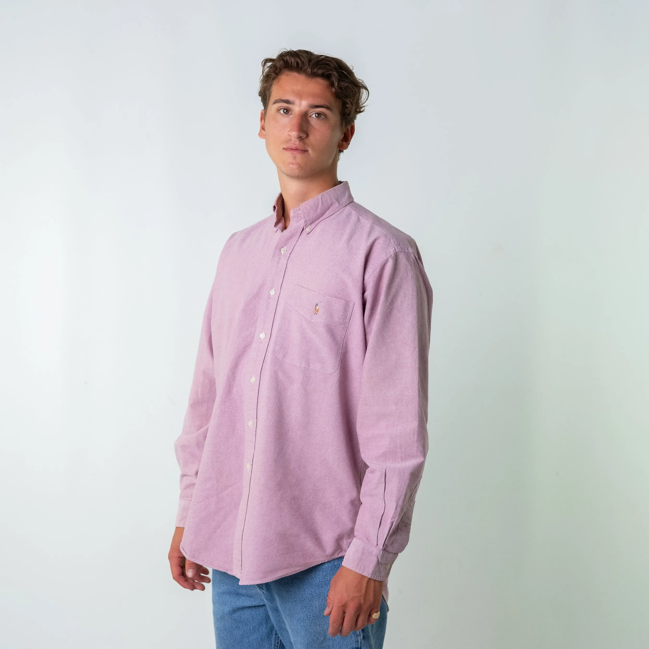 Pink 90s Polo Ralph Lauren Longsleeve Casual Shirt (L)