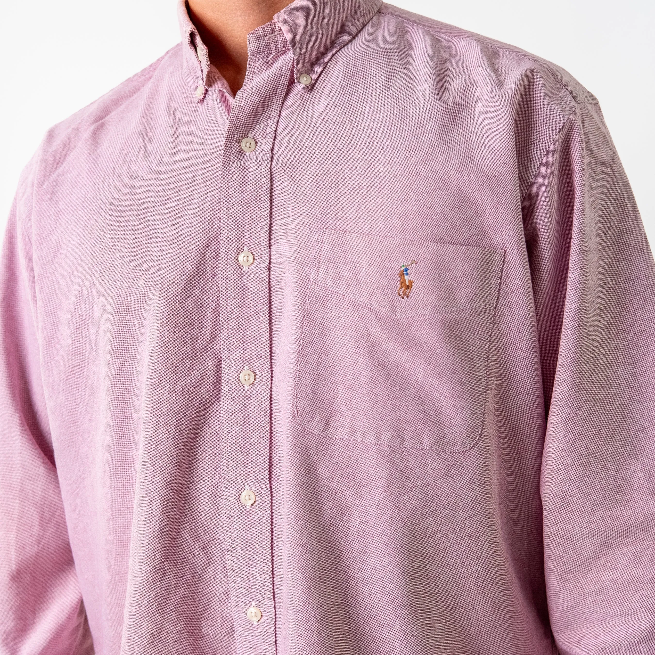 Pink 90s Polo Ralph Lauren Longsleeve Casual Shirt (L)