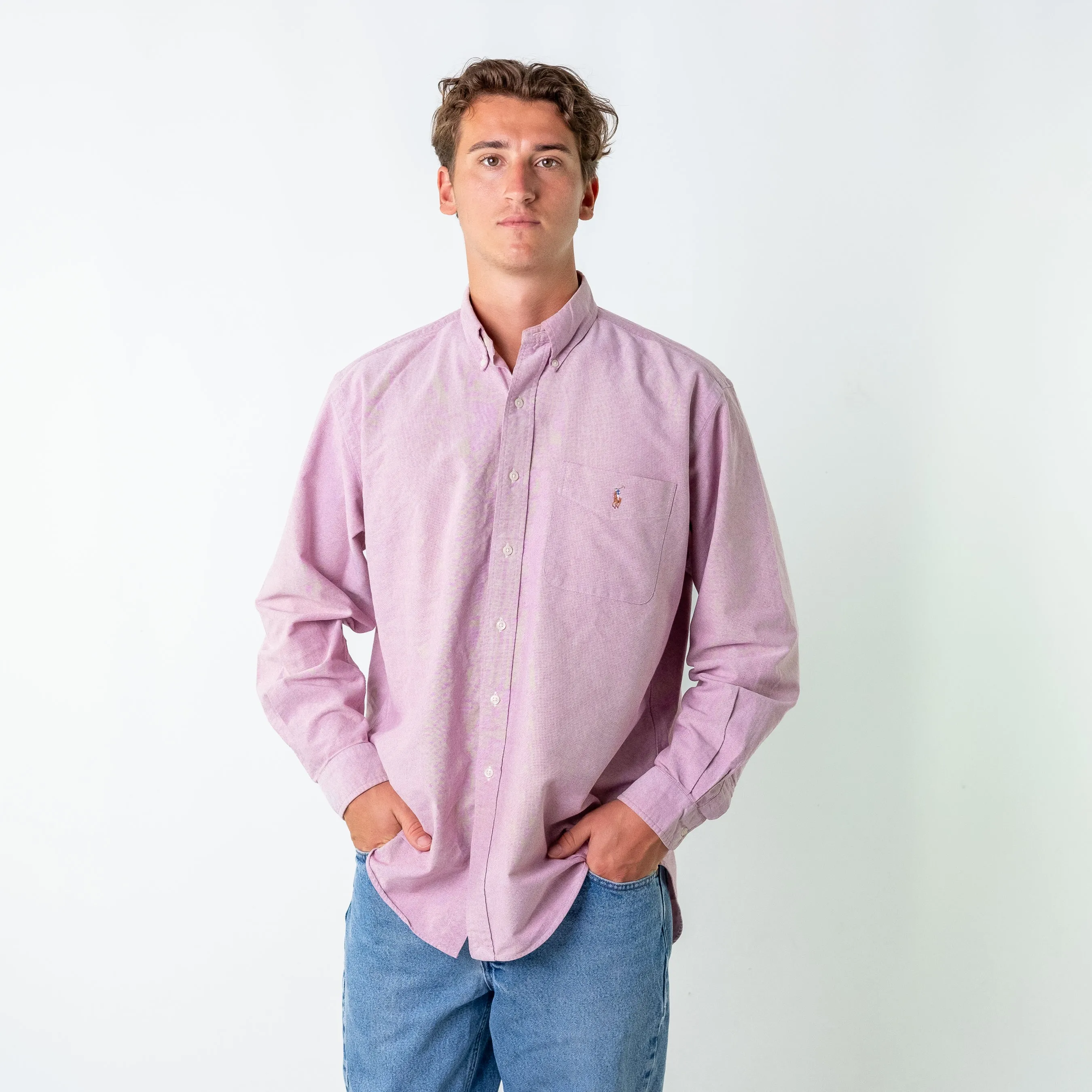 Pink 90s Polo Ralph Lauren Longsleeve Casual Shirt (L)