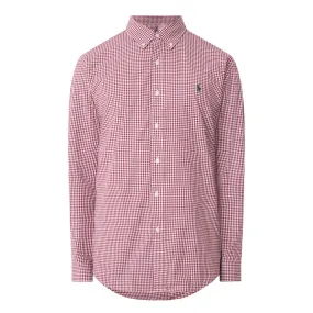 POLO RALPH LAUREN Gingham Logo Casual Shirt - Wine