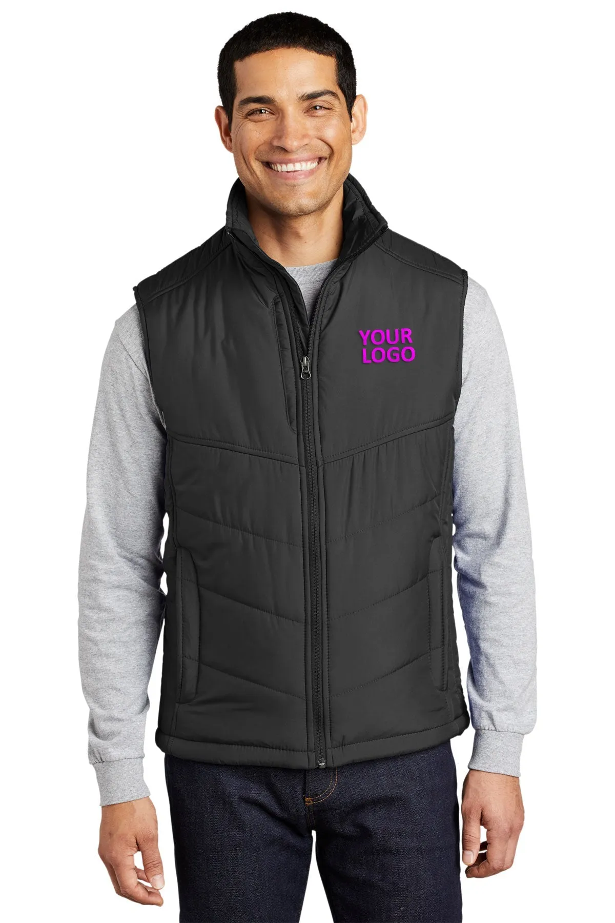 Port Authority Puffy Customized Vests, Black/Black