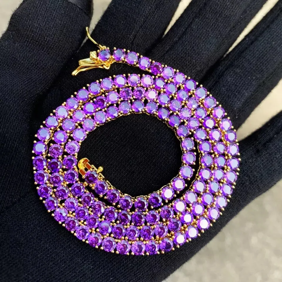 Purple Icy Tennis Chain