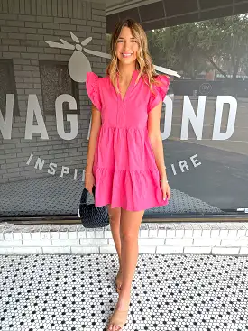 Ruffle Sleeve Tiered Mini Dress