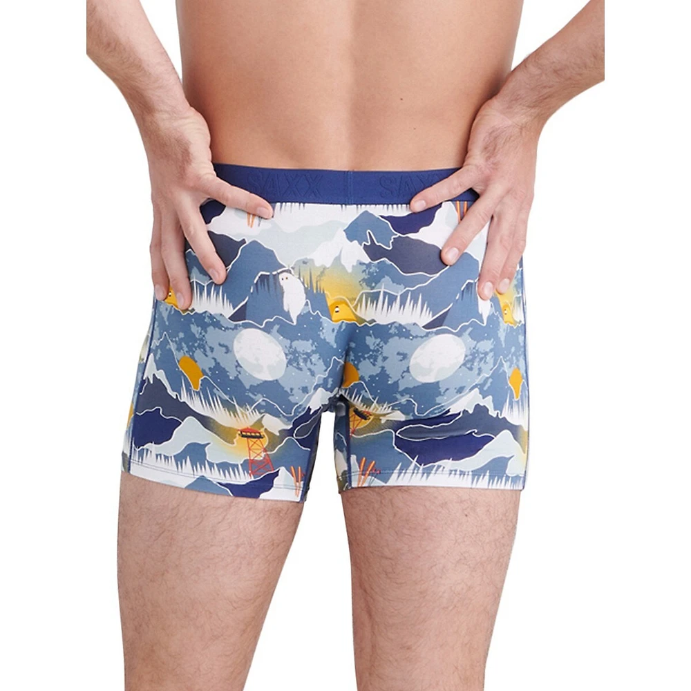 SAXX Underwear Vibe Super Soft Winter Skies-Print Slim-Fit Boxer Briefs