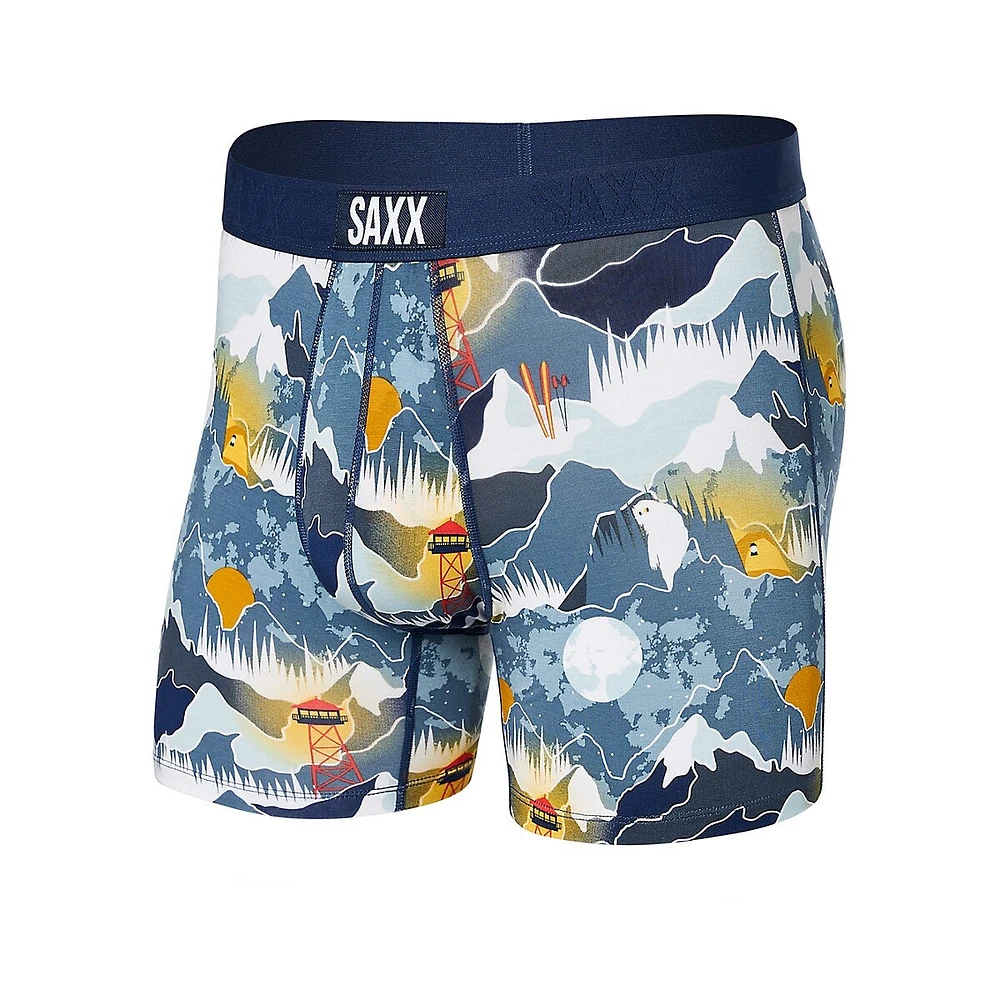 SAXX Underwear Vibe Super Soft Winter Skies-Print Slim-Fit Boxer Briefs