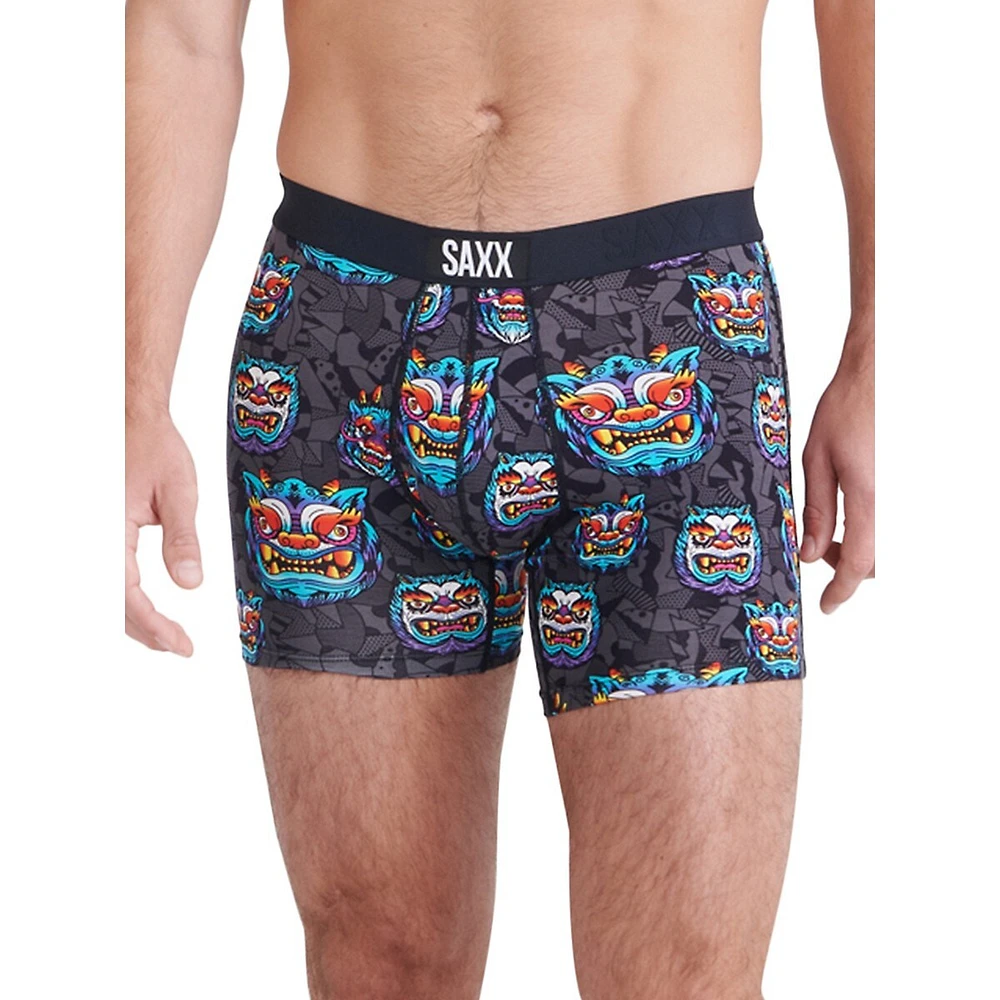 SAXX Underwear Vibe Super Soft Year of the Dragon-Print Slim-Fit Boxer Briefs