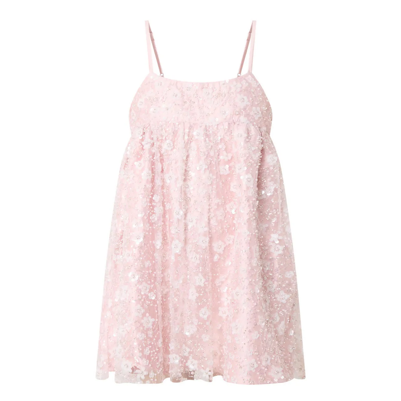 SISTER JANE Prairie Beaded Mini Dress - Pink