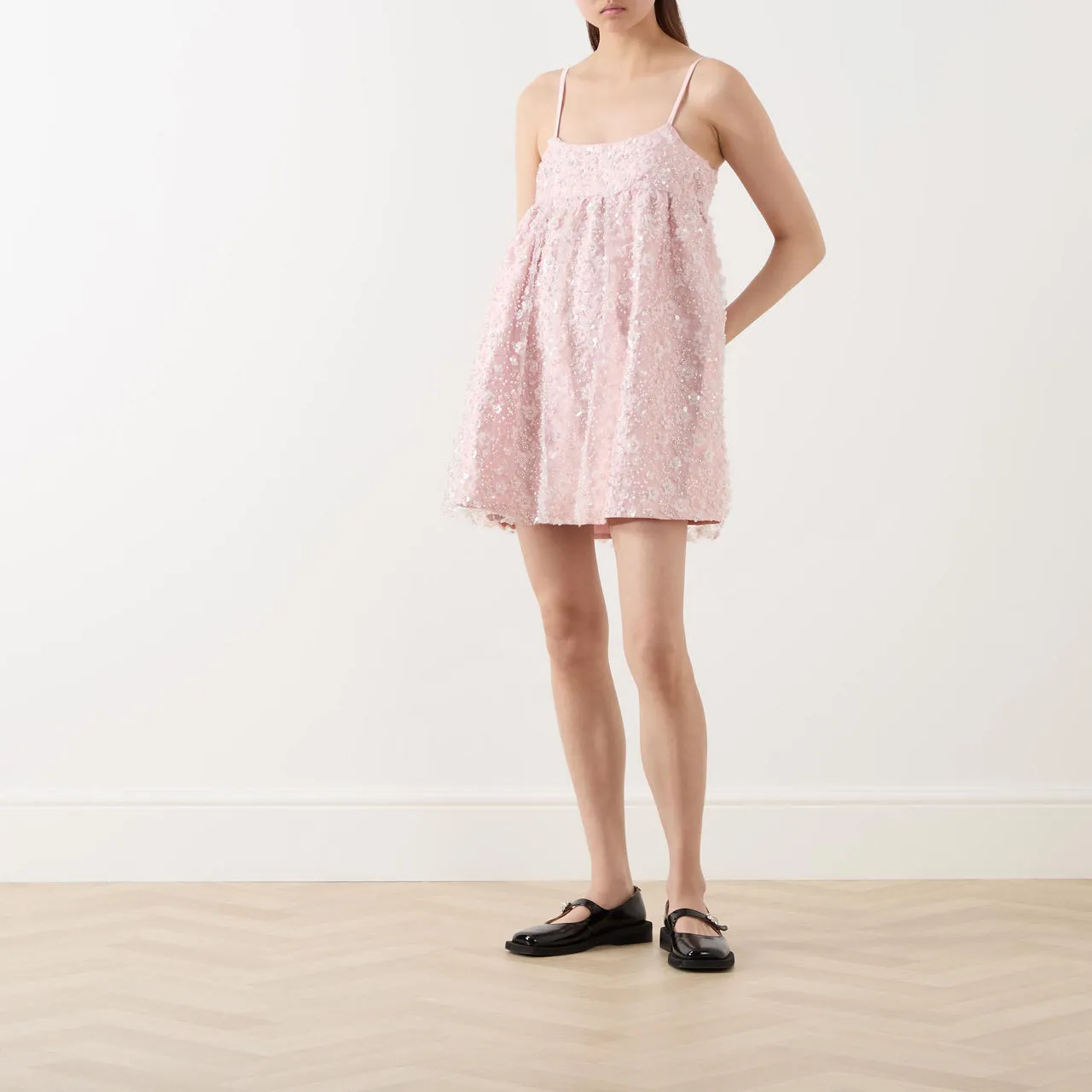 SISTER JANE Prairie Beaded Mini Dress - Pink