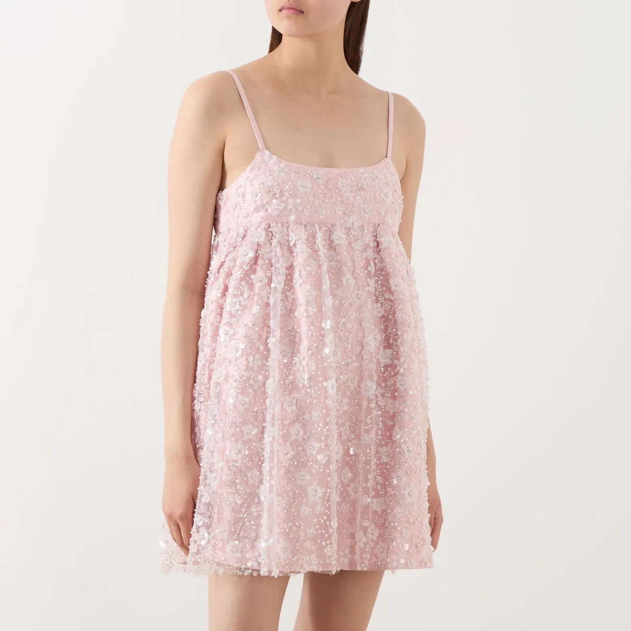 SISTER JANE Prairie Beaded Mini Dress - Pink