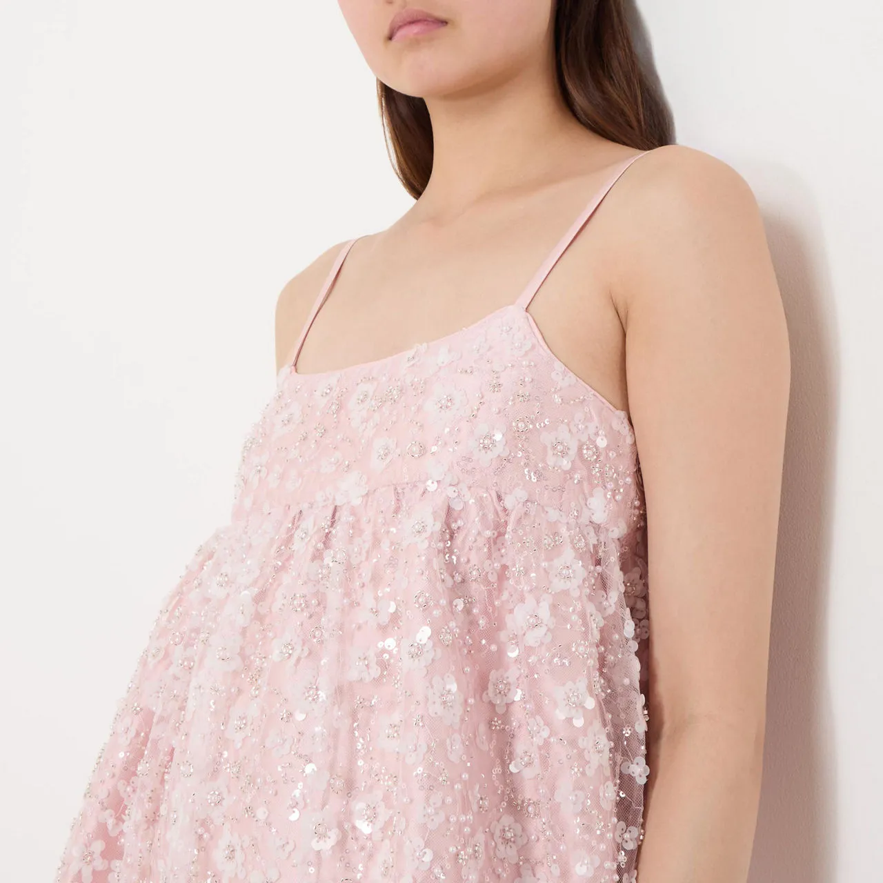 SISTER JANE Prairie Beaded Mini Dress - Pink