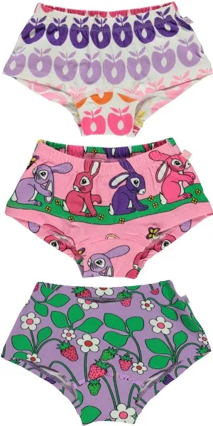 Smfolk Pink Bunnies 3-Pack Girls' Underwear