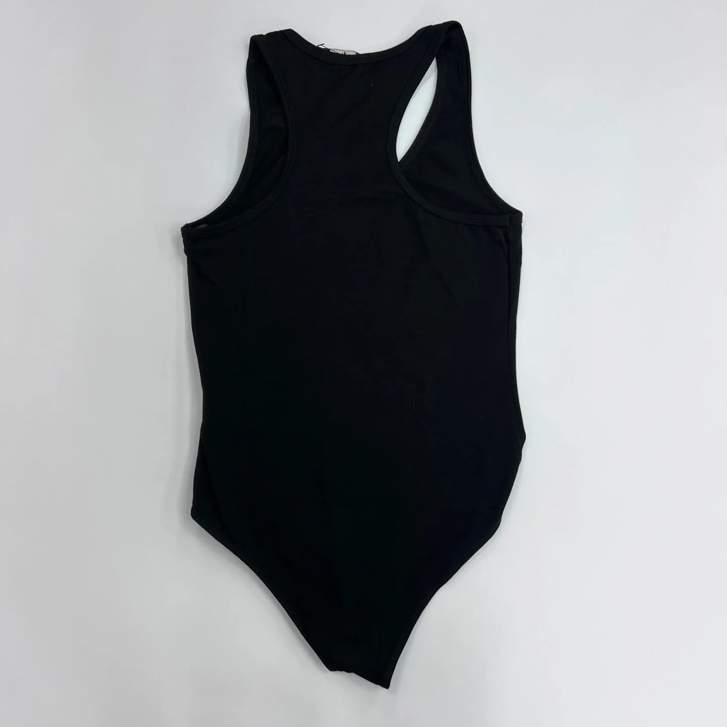 Solid Sleeveless V-neck Racerback Bodysuit with Stretch