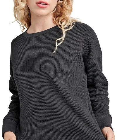 Splendid Alina Waffle Crop Sweatshirt