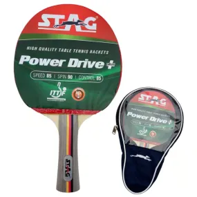 STAG Power Drive Plus Table Tennis Bat (Red)