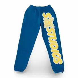 Stainbandz Puff Print Sweatpants 'SB Studios' Blue / Yellow