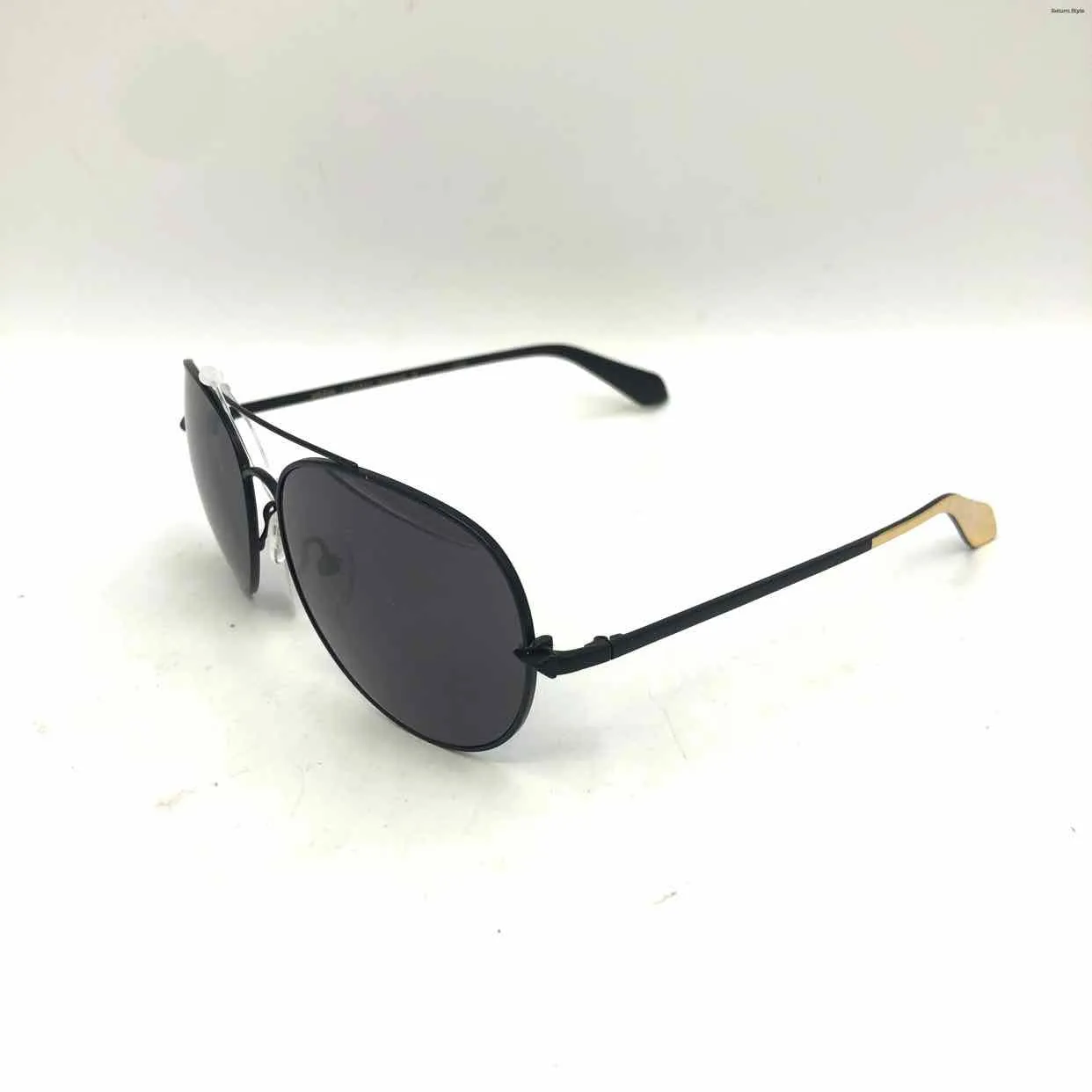 STELLA & DOT Black Gold Pre Loved Aviator Sunglasses w/case