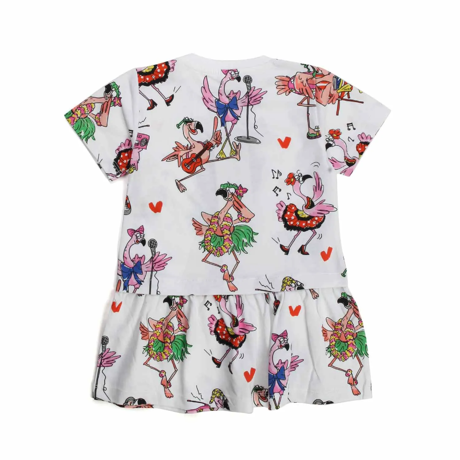 Stella Mccartney White Mini Dress With Prints For Baby Girl