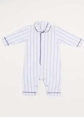 Striped All-In-One Nightwear In Blue (6mths-2yrs)