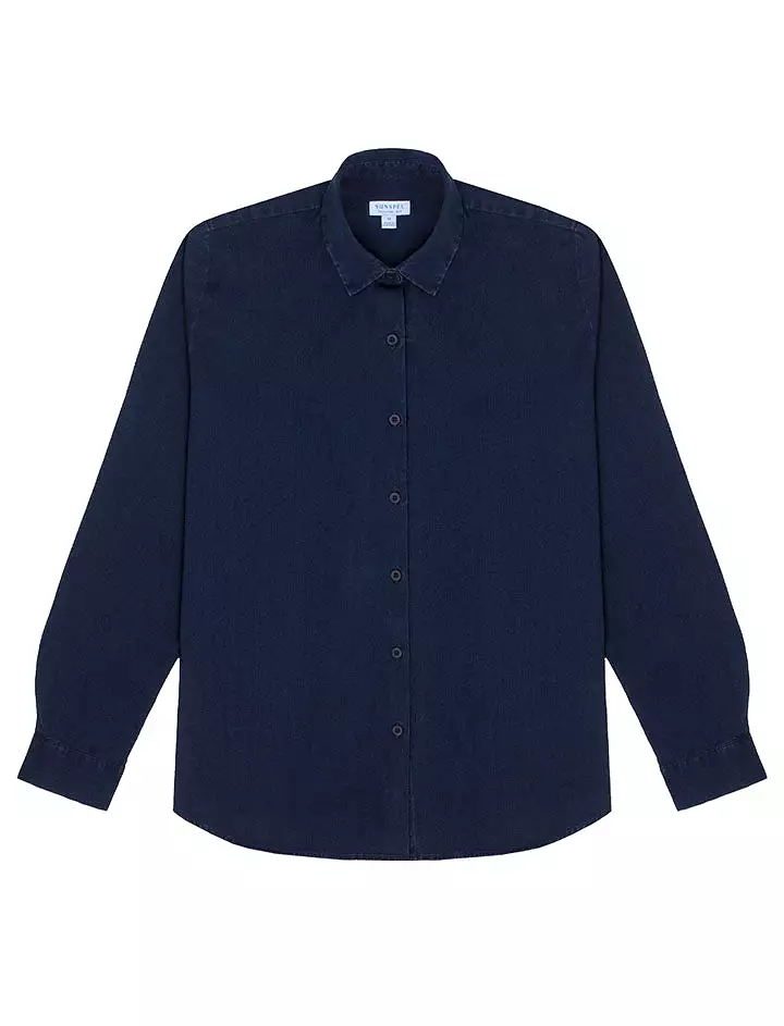 Sunspel Womens Denim Shirt Indigo