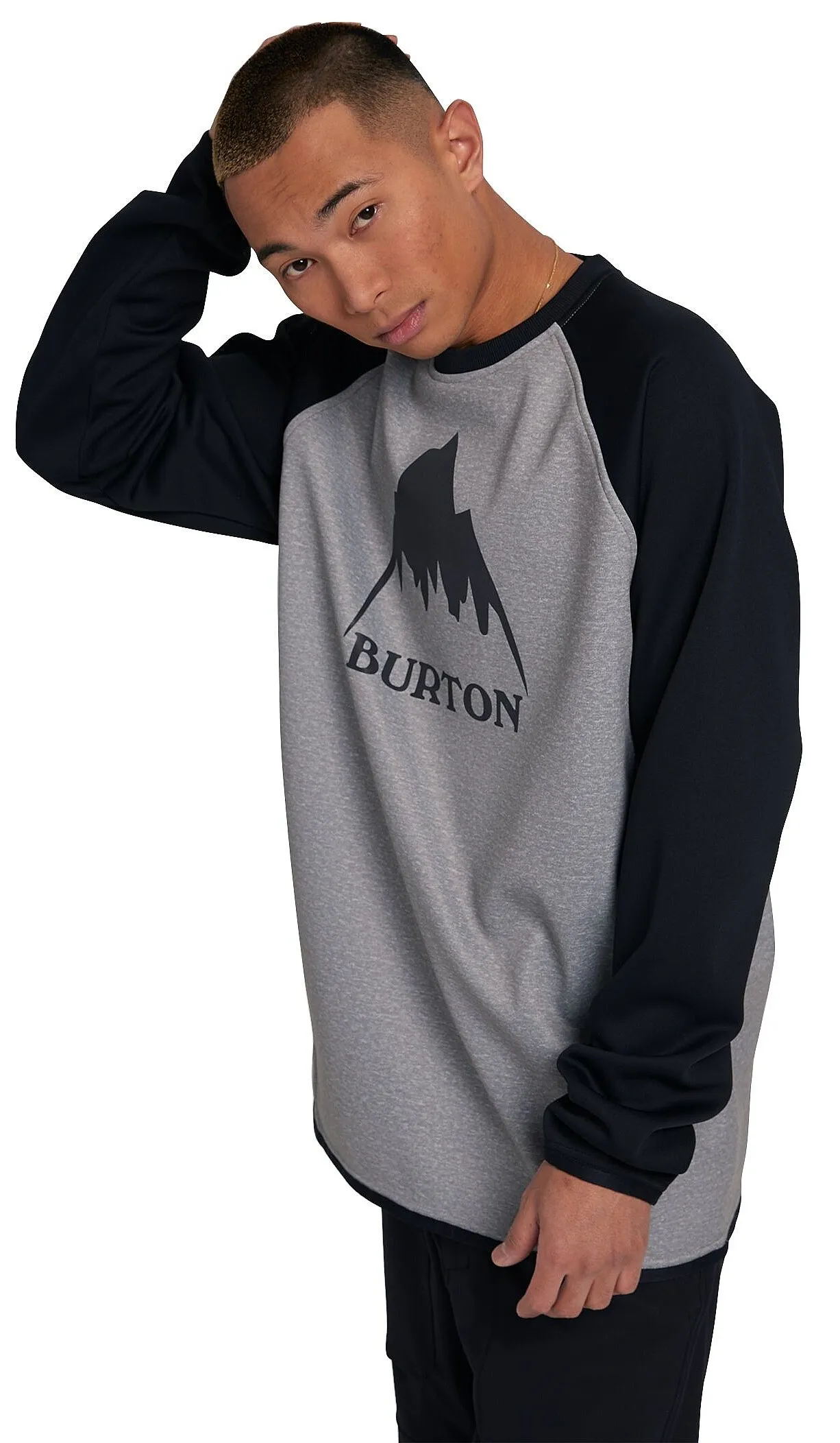 sweatshirt Burton Crown Weatherproof Crew - Gray Heather/True Black - men´s