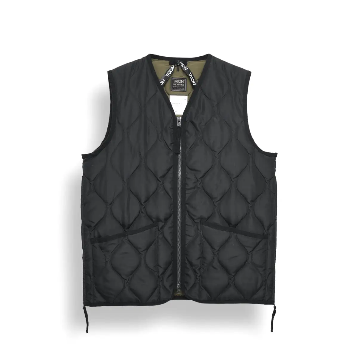 TAION Military Zip V-Neck Vest black