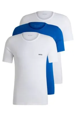 Three-pack of cotton underwear T-shirts with branding