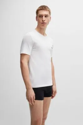 Three-pack of cotton underwear T-shirts with branding