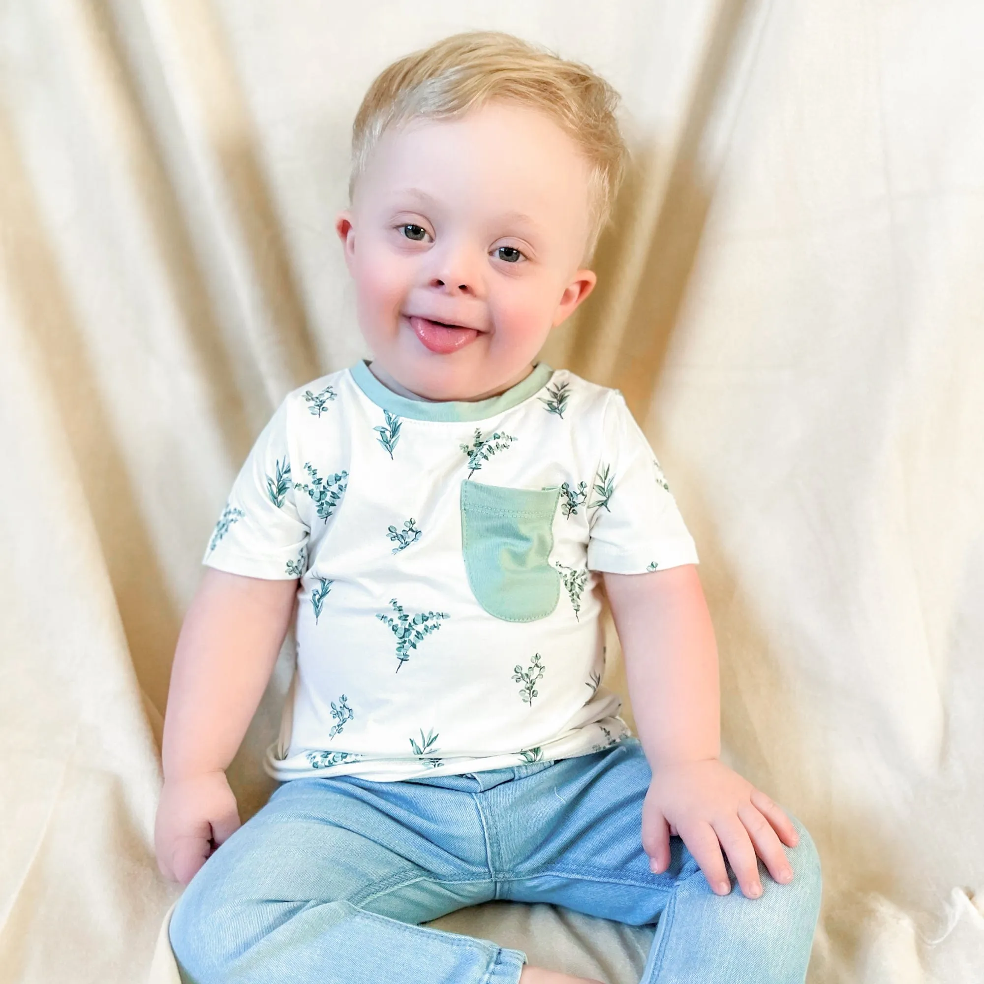 Toddler Crew Neck Tee in Eucalyptus