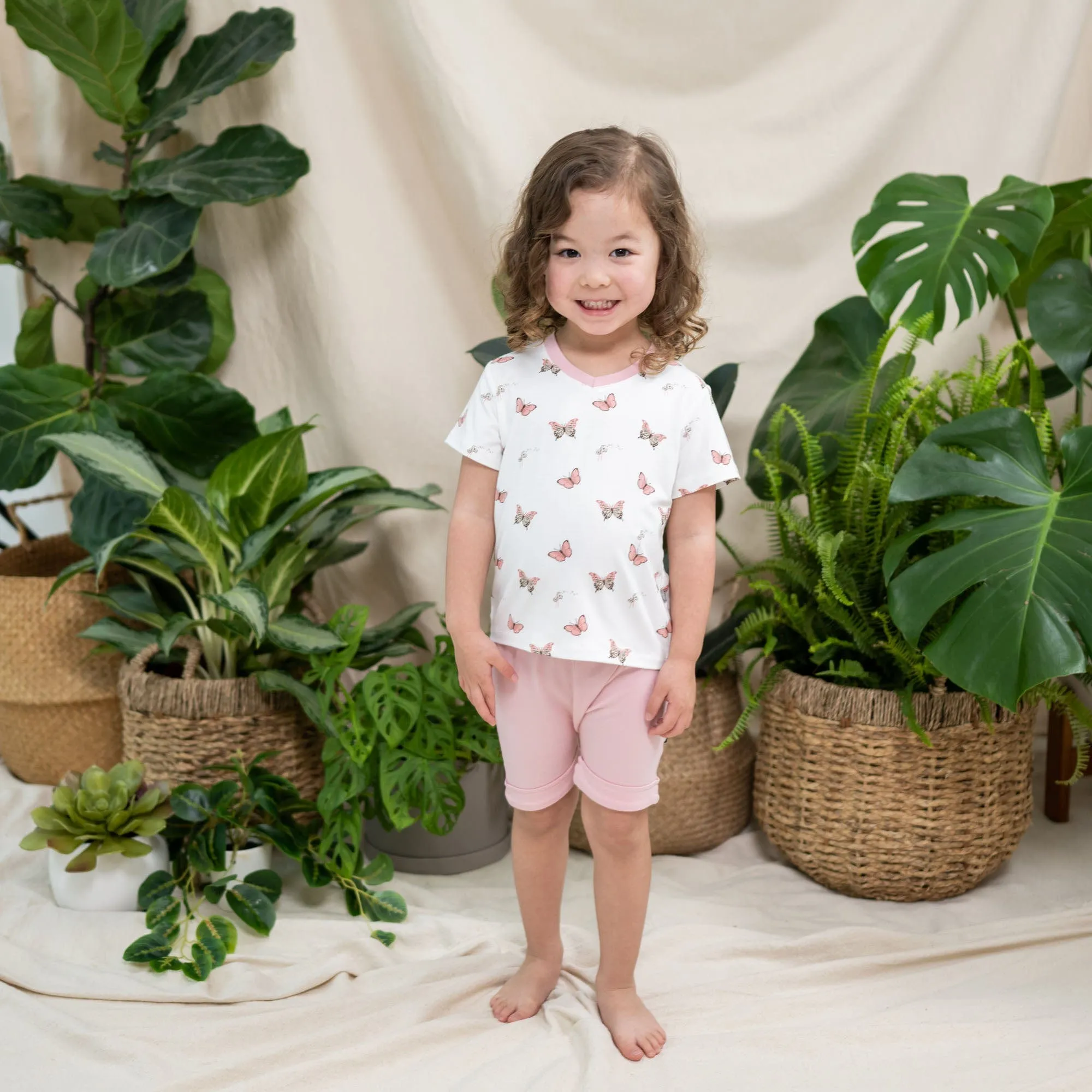 Toddler V-Neck Tee in Butterfly