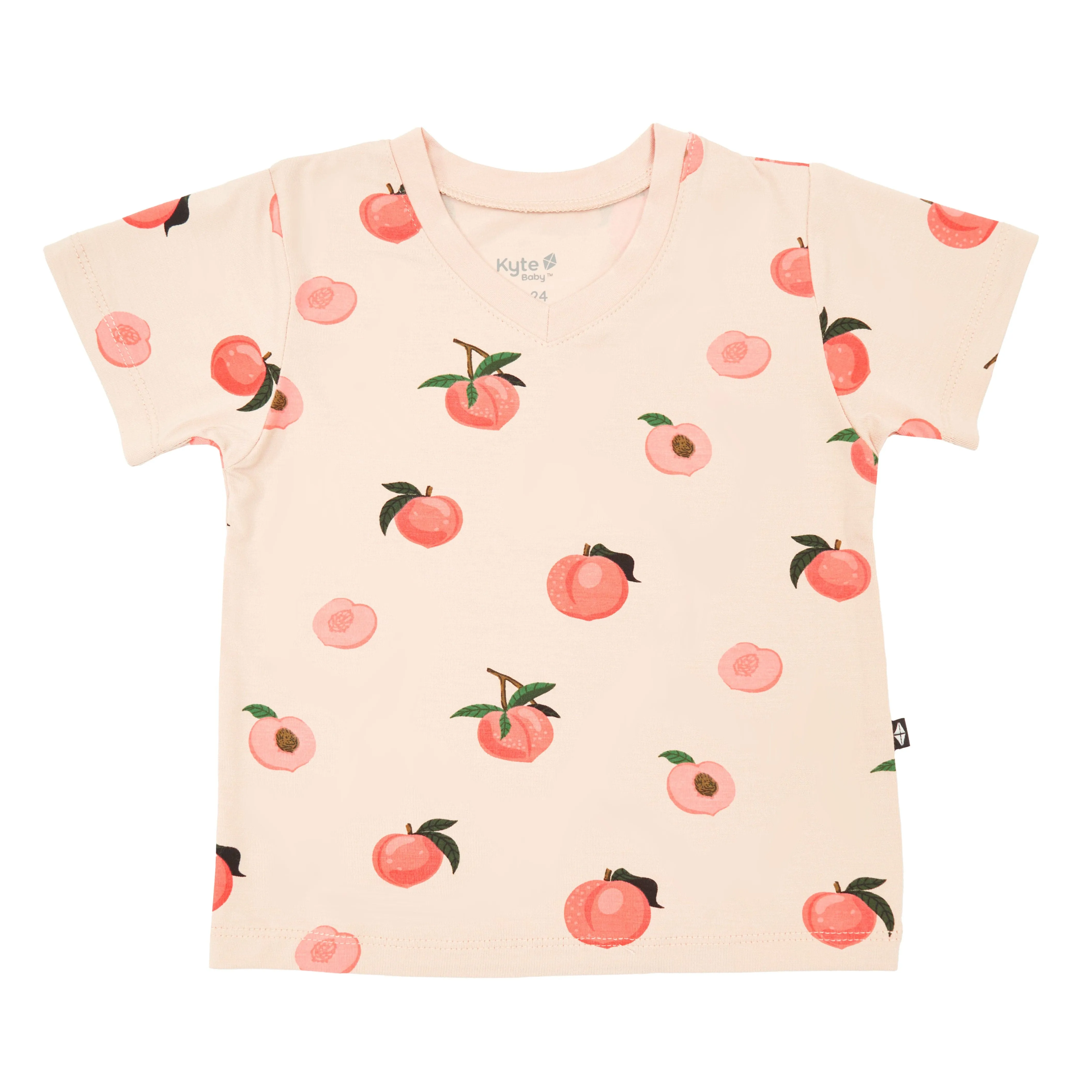 Toddler V-Neck Tee in Peach