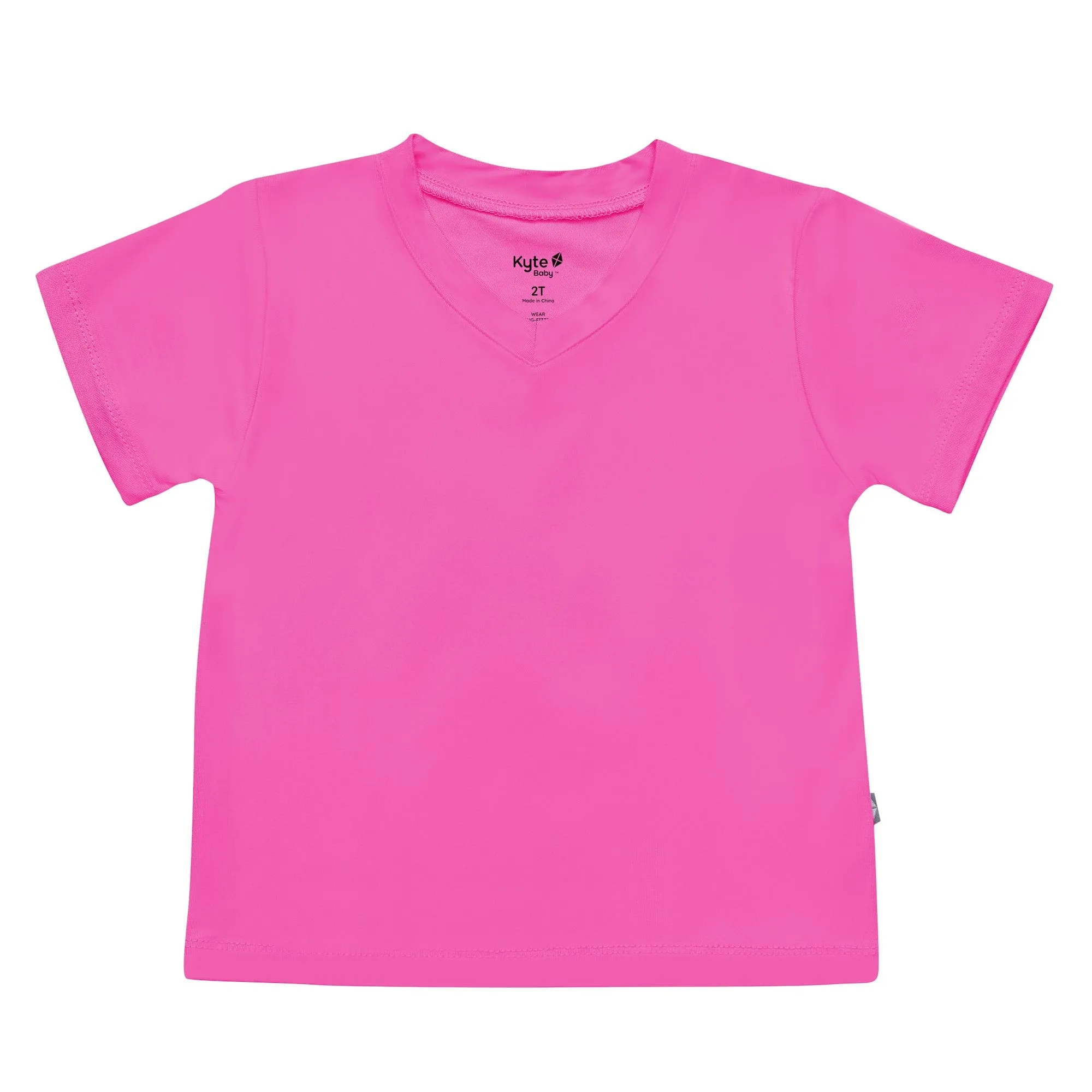 Toddler V-Neck Tee in Raspberry