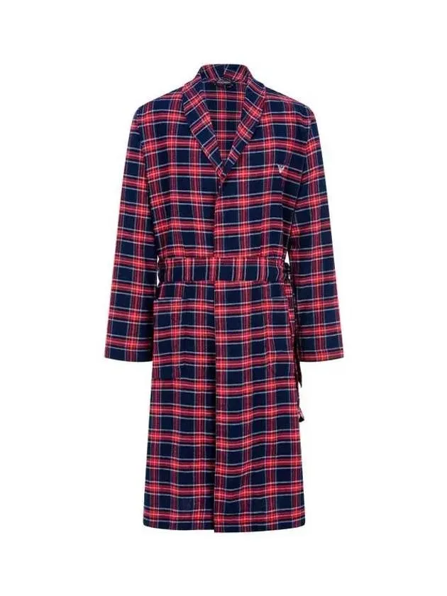 UNDERWEAR Overseas Station Season Big Chance 8 18 Men s Belted Check Dressing Gown Navy 270749